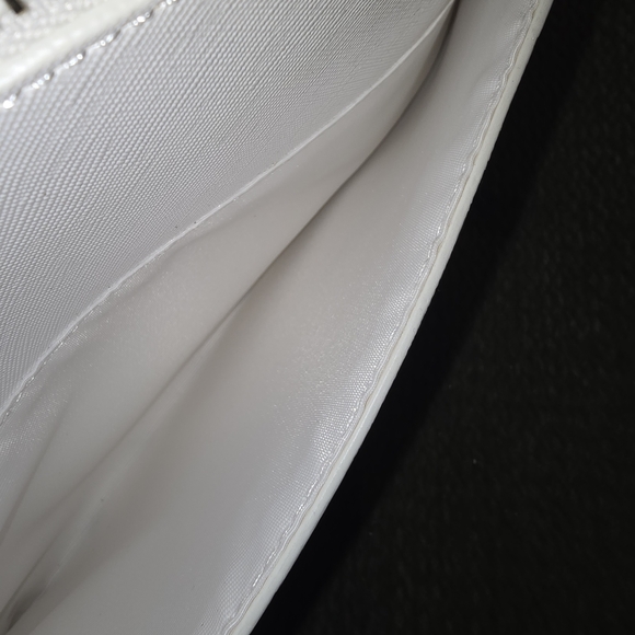 White House Black Market Floral Studded Clutch Spring Easter Hydrangea Purple - Picture 8 of 10